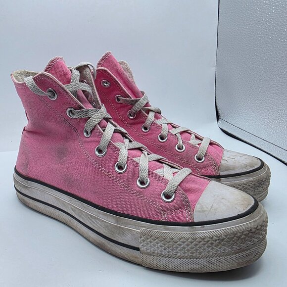 Converse All Star Womens Size 9 Pink High Top Sneakers Casual Shoes Bright - Picture 1 of 13